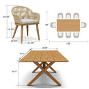 PURPLE LEAF 7/9/11 Pieces Outdoor Dining Set Aluminium Dining Table and Woven Rattan Chairs Dining Furniture Set with Cushions for Deck Patio Champagne