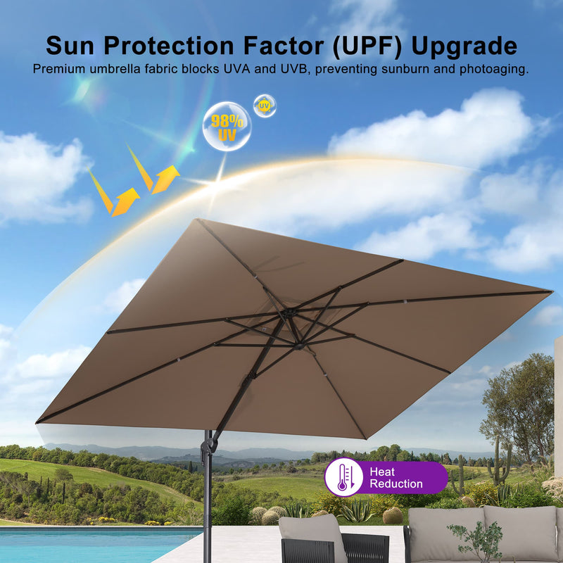 PURPLE LEAF UV Resistant Affordable Patio Outdoor Umbrella with Recycled Fabric