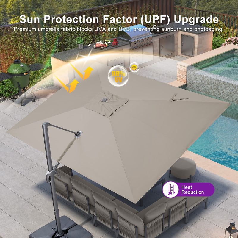 PURPLE LEAF UV Resistant Affordable Patio Outdoor Umbrella with Recycled Fabric