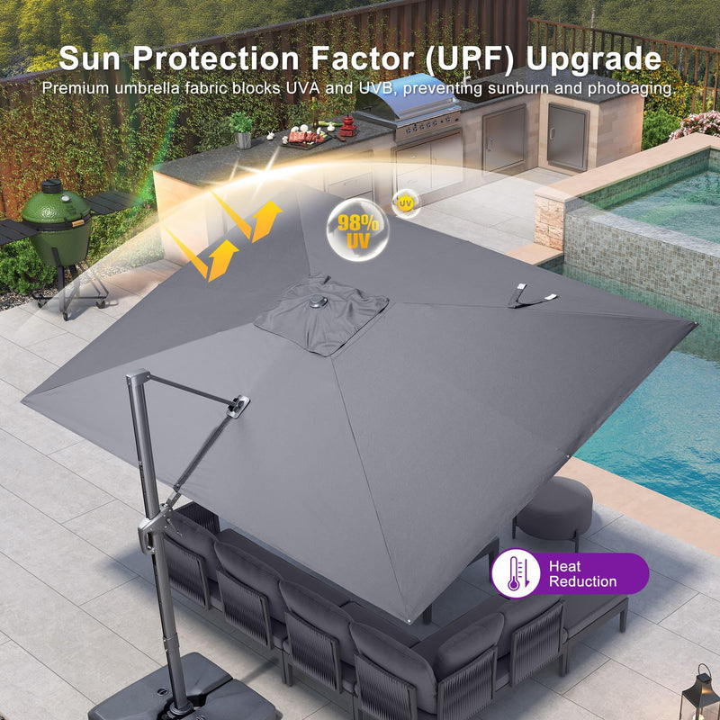 PURPLE LEAF UV Resistant Patio Umbrella Affordable Outdoor Umbrella with Base