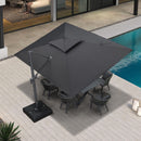 Clearance - PURPLE LEAF OPEN BOX UV50+ Fade Resistant Patio Cantilever Umbrella with Recycled Fabric