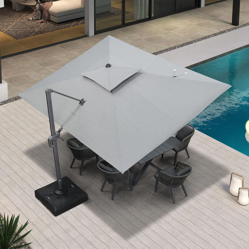 Clearance - PURPLE LEAF OPEN BOX UV50+ Fade Resistant Patio Cantilever Umbrella with Recycled Fabric