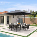 PURPLE LEAF Outdoor Sun Heavy Duty Cantilever Umbrella for Patio, Porch, Beach