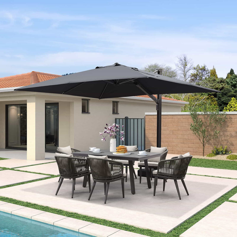 PURPLE LEAF Outdoor Sun Heavy Duty Cantilever Umbrella for Patio, Porch, Beach