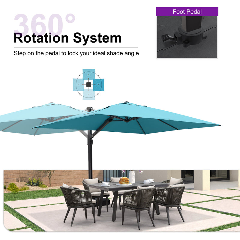 PURPLE LEAF Outdoor Sun Heavy Duty Cantilever Umbrella for Patio, Porch, Beach