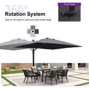 PURPLE LEAF Outdoor Sun Heavy Duty Cantilever Umbrella for Patio, Porch, Beach