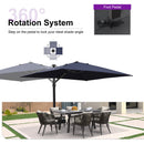 PURPLE LEAF Outdoor Sun Heavy Duty Cantilever Umbrella for Patio, Porch, Beach