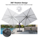 PURPLE LEAF UV Resistant Left-right Tilting Patio Umbrella Swivel Outdoor Umbrella