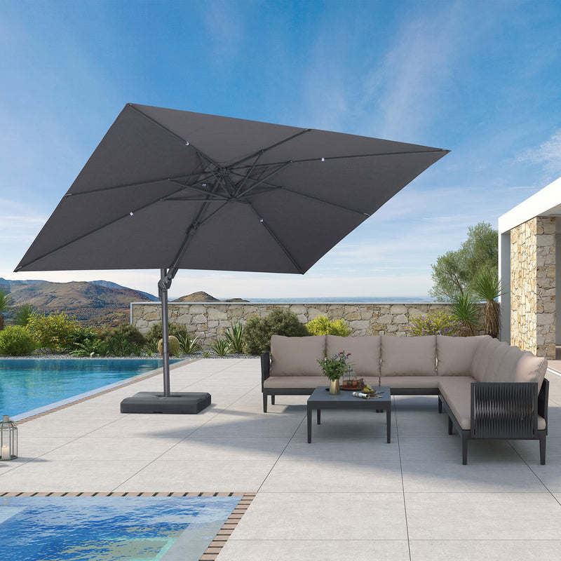 PURPLE LEAF UV Resistant Left-right Tilting Patio Umbrella Swivel Outdoor Umbrella