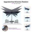 PURPLE LEAF UV Resistant Left-right Tilting Patio Umbrella Swivel Outdoor Umbrella