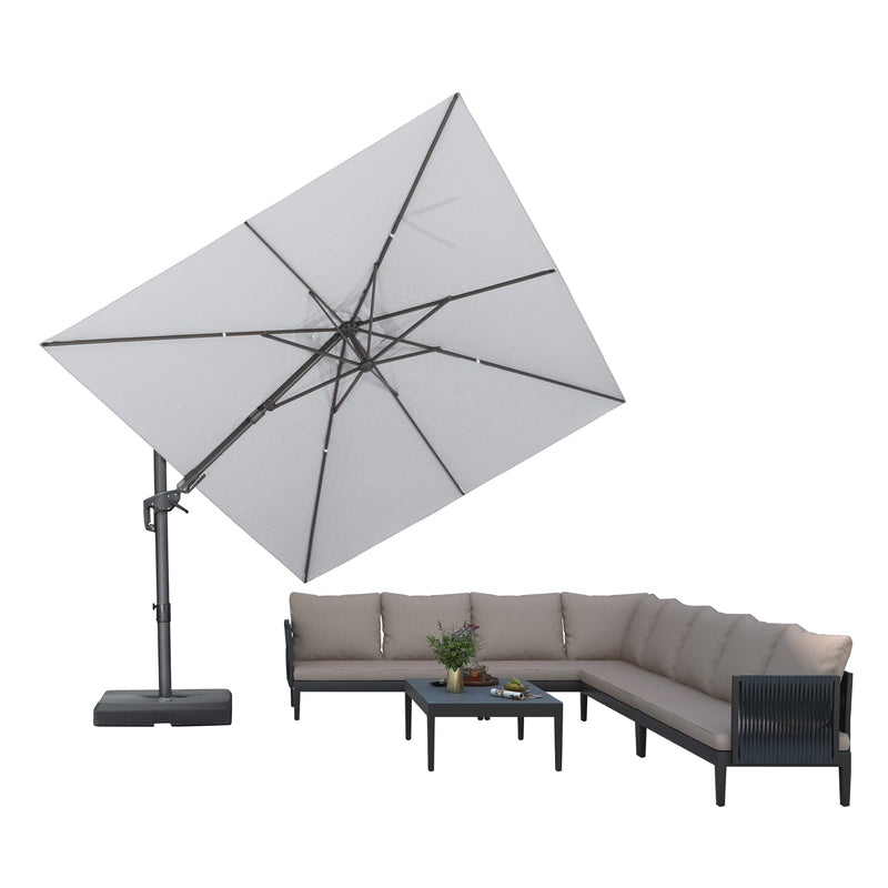 PURPLE LEAF UV Resistant Left-right Tilting Patio Umbrella Swivel Outdoor Umbrella