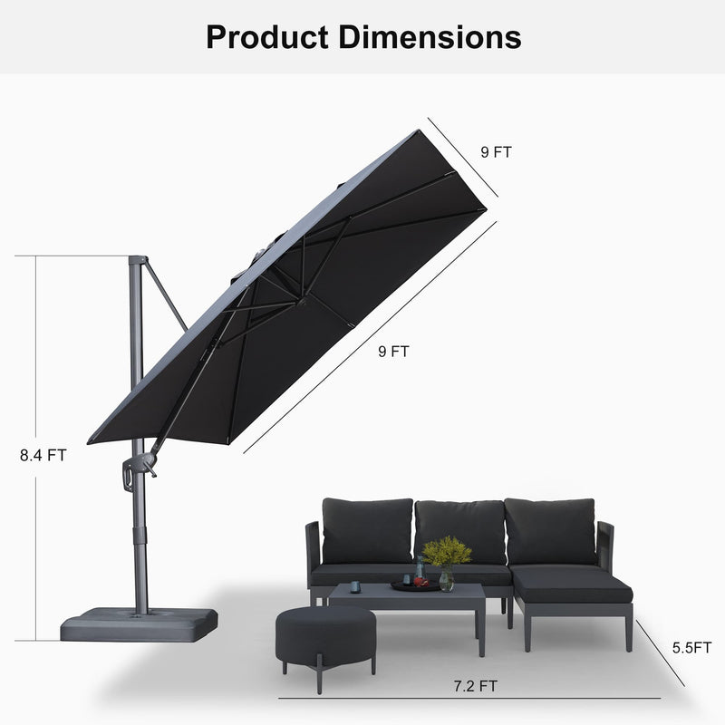 PURPLE LEAF UV Resistant Patio Umbrella Affordable Outdoor Umbrella with Base