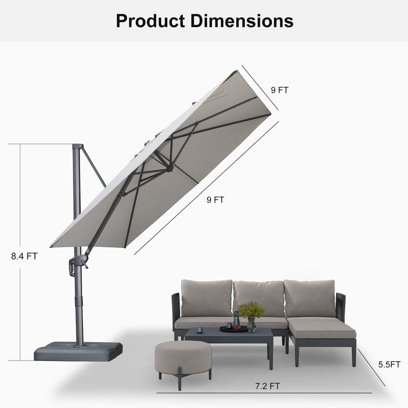 PURPLE LEAF UV Resistant Patio Umbrella Affordable Outdoor Umbrella with Base