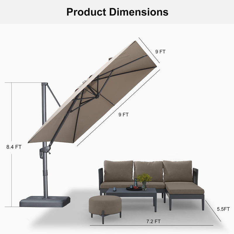 PURPLE LEAF UV Resistant Patio Umbrella Affordable Outdoor Umbrella with Base