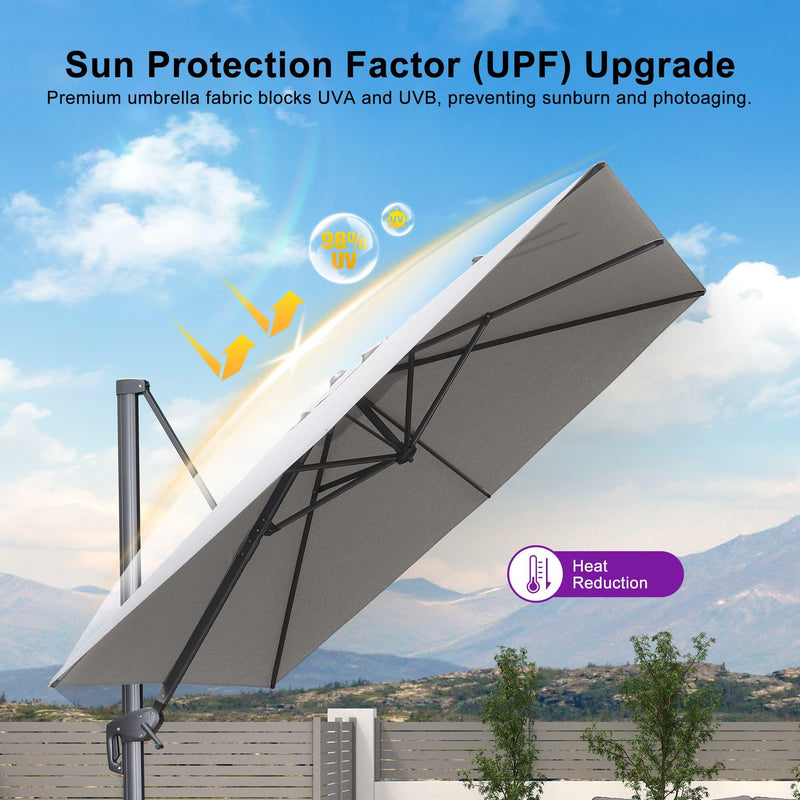 PURPLE LEAF UV Resistant Patio Umbrella Affordable Outdoor Umbrella with Base