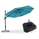 PURPLE LEAF Affordable Outdoor Umbrella with Base, Round Cantilever Umbrella for Garden