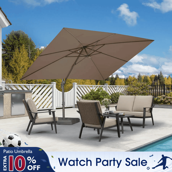 cantilever offset 10-foot hanging patio umbrella PURPLE LEAF Patio Cantilever Umbrella with Aluminum Offset Hanging for Pool Garden Deck