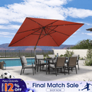 PURPLE LEAF Patio Cantilever Umbrella with Aluminum Offset Hanging for Pool Garden Deck