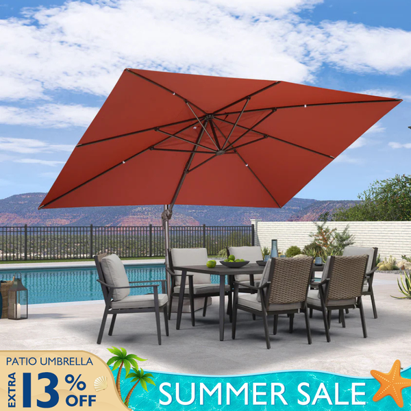 15 foot cantilever patio umbrella offset 12 FT Sunbrella with Base Outdoor Aluminum SpaChemGuy The canopy can be tilted to multiple angles PURPLE LEAF 11.5' X 15'