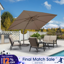 PURPLE LEAF Patio Cantilever Umbrella with Aluminum Offset Hanging for Pool Garden Deck