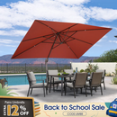 PURPLE LEAF Patio Cantilever Umbrella with Aluminum Offset Hanging for Pool Garden Deck