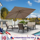 PURPLE LEAF Patio Cantilever Umbrella with Aluminum Offset Hanging for Pool Garden Deck