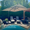 PURPLE LEAF Patio Cantilever Umbrella with Aluminum Offset Hanging for Pool Garden Deck