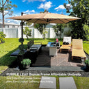 PURPLE LEAF Patio Cantilever Umbrella with Aluminum Offset Hanging for Pool Garden Deck