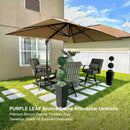PURPLE LEAF Patio Cantilever Umbrella with Aluminum Offset Hanging for Pool Garden Deck