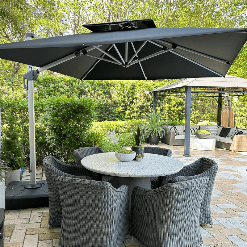 PURPLE LEAF Double Top 360 Degree Rotation 9 ft / 10 ft / 11 ft / 12 ft Square Patio Classic Umbrella