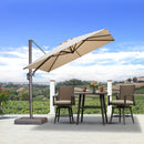 PURPLE LEAF Patio Cantilever Umbrella with Aluminum Offset Hanging for Pool Garden Deck
