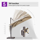 PURPLE LEAF Patio Cantilever Umbrella with Aluminum Offset Hanging for Pool Garden Deck