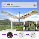 PURPLE LEAF Patio Cantilever Umbrella with Aluminum Offset Hanging for Pool Garden Deck