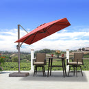 PURPLE LEAF Patio Cantilever Umbrella with Aluminum Offset Hanging for Pool Garden Deck