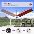 PURPLE LEAF Patio Cantilever Umbrella with Aluminum Offset Hanging for Pool Garden Deck