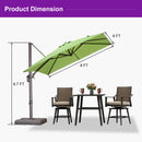 PURPLE LEAF Patio Cantilever Umbrella with Aluminum Offset Hanging for Pool Garden Deck