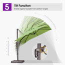 PURPLE LEAF Patio Cantilever Umbrella with Aluminum Offset Hanging for Pool Garden Deck
