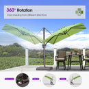 PURPLE LEAF Patio Cantilever Umbrella with Aluminum Offset Hanging for Pool Garden Deck