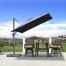 PURPLE LEAF Patio Cantilever Umbrella with Aluminum Offset Hanging for Pool Garden Deck
