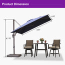 PURPLE LEAF Patio Cantilever Umbrella with Aluminum Offset Hanging for Pool Garden Deck
