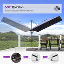 PURPLE LEAF Patio Cantilever Umbrella with Aluminum Offset Hanging for Pool Garden Deck