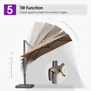 PURPLE LEAF Patio Cantilever Umbrella with Aluminum Offset Hanging for Pool Garden Deck