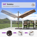 PURPLE LEAF Patio Cantilever Umbrella with Aluminum Offset Hanging for Pool Garden Deck