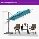 PURPLE LEAF Patio Cantilever Umbrella with Aluminum Offset Hanging for Pool Garden Deck