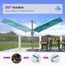 PURPLE LEAF Patio Cantilever Umbrella with Aluminum Offset Hanging for Pool Garden Deck