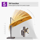 PURPLE LEAF Patio Cantilever Umbrella with Aluminum Offset Hanging for Pool Garden Deck