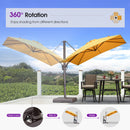 PURPLE LEAF Patio Cantilever Umbrella with Aluminum Offset Hanging for Pool Garden Deck
