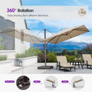 PURPLE LEAF Patio Cantilever Umbrella with Aluminum Offset Hanging for Pool Garden Deck