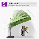 PURPLE LEAF Patio Cantilever Umbrella with Aluminum Offset Hanging for Pool Garden Deck
