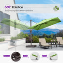 PURPLE LEAF Patio Cantilever Umbrella with Aluminum Offset Hanging for Pool Garden Deck